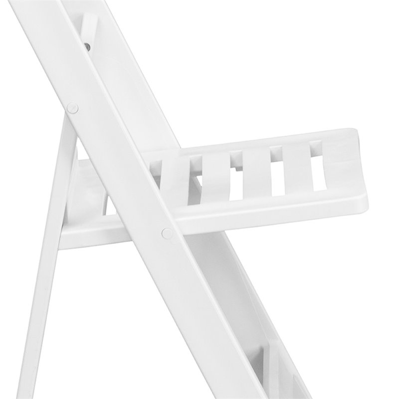 Pemberly Row Contemporary Resin Folding Chair in White (Set of 2)
