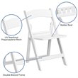 Pemberly Row Contemporary Resin Folding Chair in White (Set of 2)