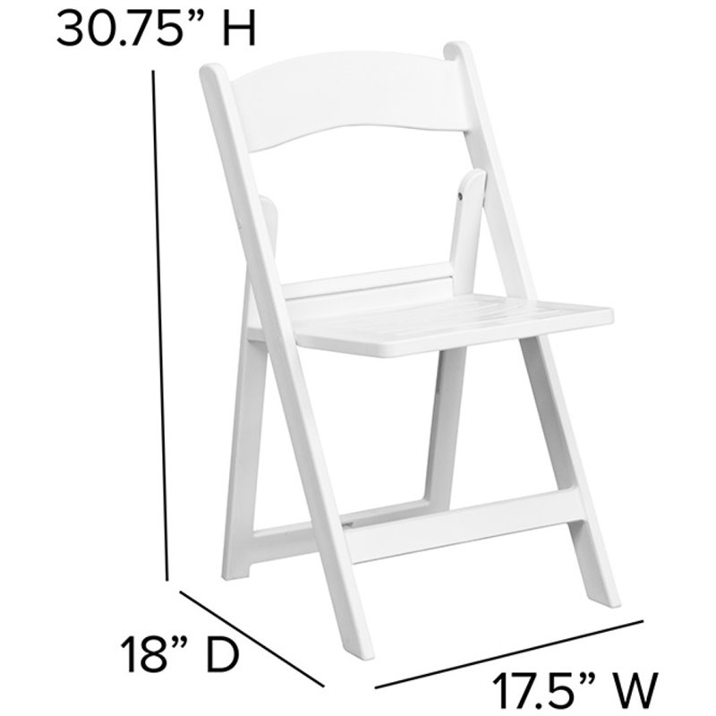 Pemberly Row Contemporary Resin Folding Chair in White (Set of 2)