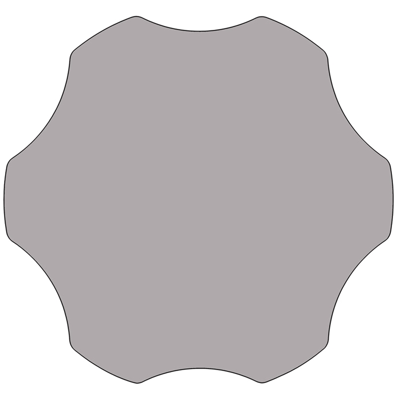 Pemberly Row Flower-Shaped Thermal Fused Top Mobile Activity Table in Gray