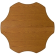 Pemberly Row Flower-Shaped Thermal Fused Top Mobile Activity Table in Oak