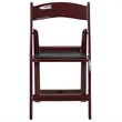 Pemberly Row Vinyl Padded Seat Folding Chair in Mahogany (Set of 2)