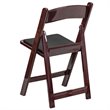 Pemberly Row Vinyl Padded Seat Folding Chair in Mahogany (Set of 2)