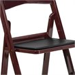 Pemberly Row Vinyl Padded Seat Folding Chair in Mahogany (Set of 2)