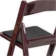 Pemberly Row Vinyl Padded Seat Folding Chair in Mahogany (Set of 2)