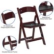 Pemberly Row Vinyl Padded Seat Folding Chair in Mahogany (Set of 2)