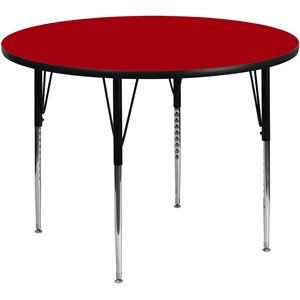 Pemberly Row 31&quot x 60&quot Round Thermal Fused Laminate Top Activity Table in Red