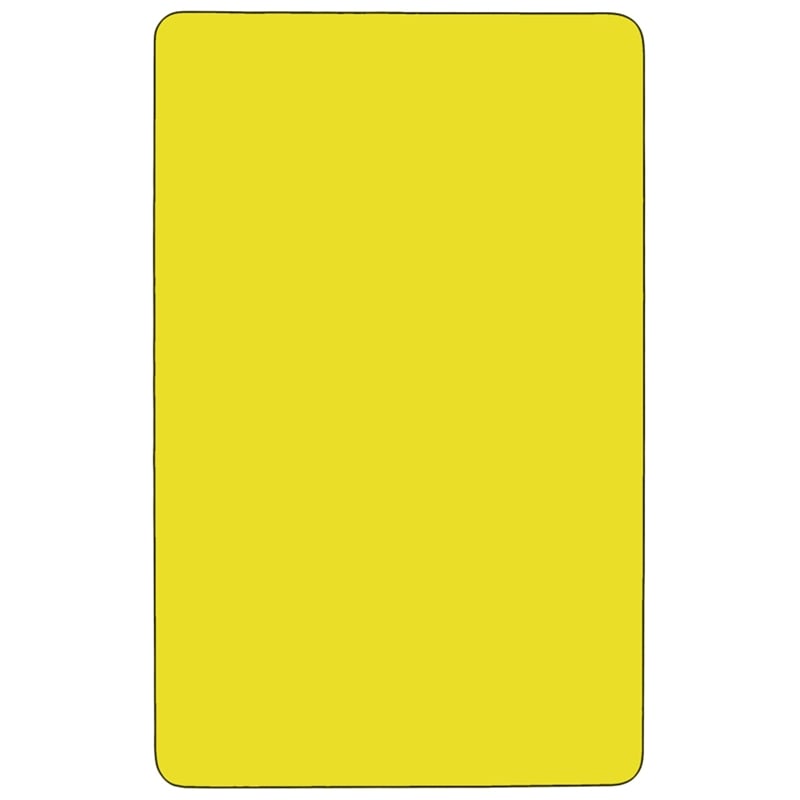 Pemberly Row Rectangular High Pressure Top Mobile Activity Table in Yellow