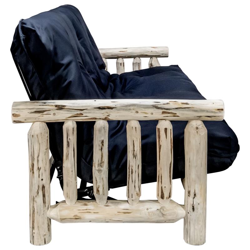 Pemberly Row Hand-Crafted Transitional Wood Futon Frame in Natural