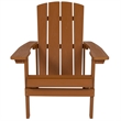 Pemberly Row Contemporary Faux Wood Adirondack Chair In Teak