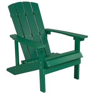 Pemberly Row Contemporary Faux Wood Adirondack Chair In Green