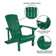 Pemberly Row Contemporary Faux Wood Adirondack Chair In Green