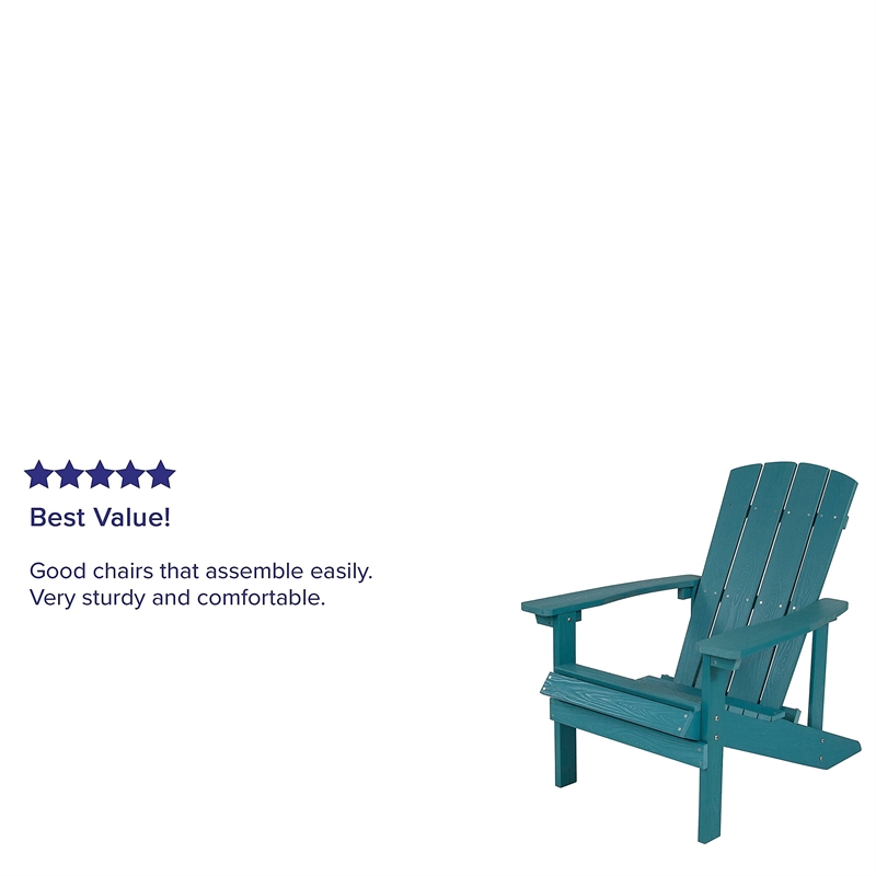 Pemberly Row Contemporary Faux Wood Adirondack Chair In Sea Foam