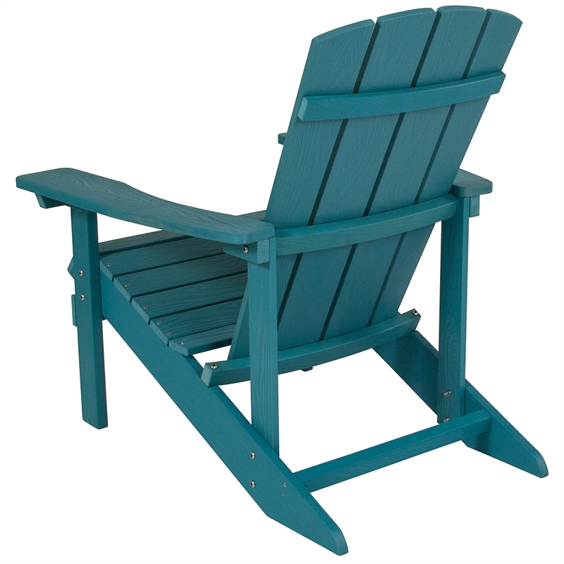 Pemberly Row Contemporary Faux Wood Adirondack Chair In Sea Foam