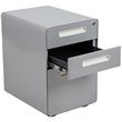 Pemberly Row Contemporary 3 Drawer Mobile File Cabinet in Gray