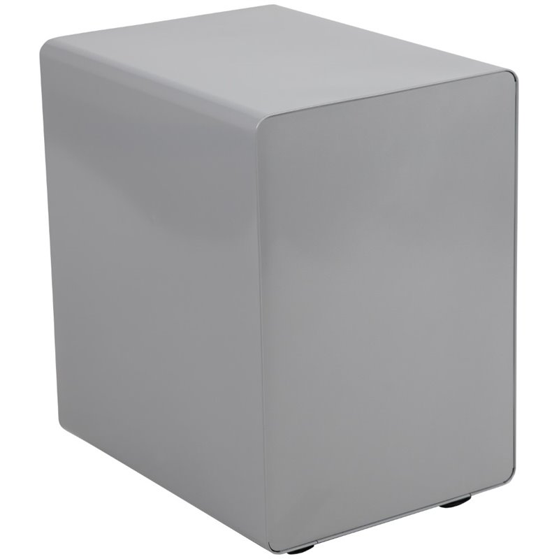 Pemberly Row Contemporary 3 Drawer Mobile File Cabinet in Gray