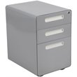 Pemberly Row Contemporary 3 Drawer Mobile File Cabinet in Gray