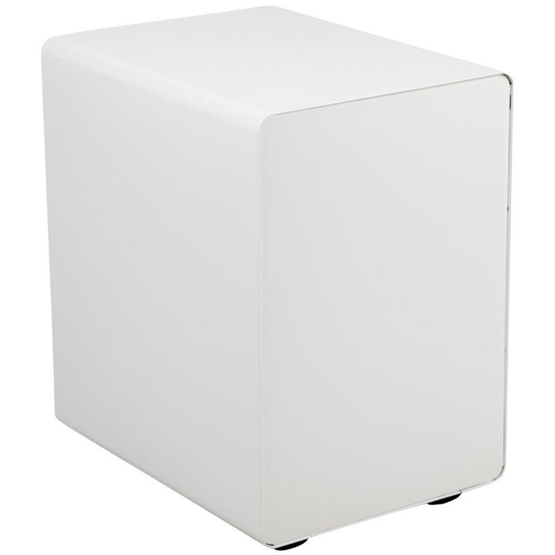 Pemberly Row 3 Drawer Modern Mobile File Cabinet in White and Red