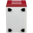 Pemberly Row 3 Drawer Modern Mobile File Cabinet in White and Red