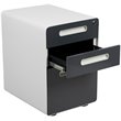 Pemberly Row 3 Drawer Modern Mobile File Cabinet in White and Charcoal