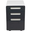 Pemberly Row 3 Drawer Modern Mobile File Cabinet in White and Charcoal