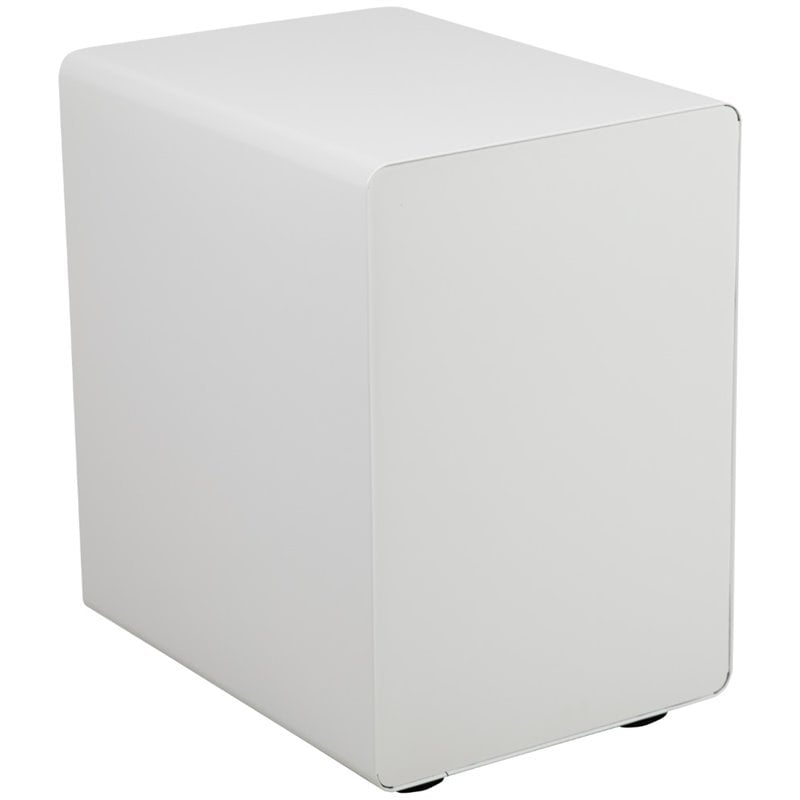 Pemberly Row 3 Drawer Modern Mobile File Cabinet in White and Charcoal