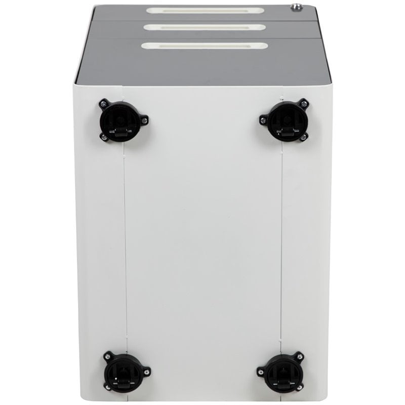 Pemberly Row 3 Drawer Modern Mobile File Cabinet in White and Charcoal
