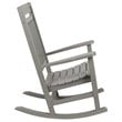Pemberly Row Contemporary All-Weather Poly Resin Rocking Chair in Gray