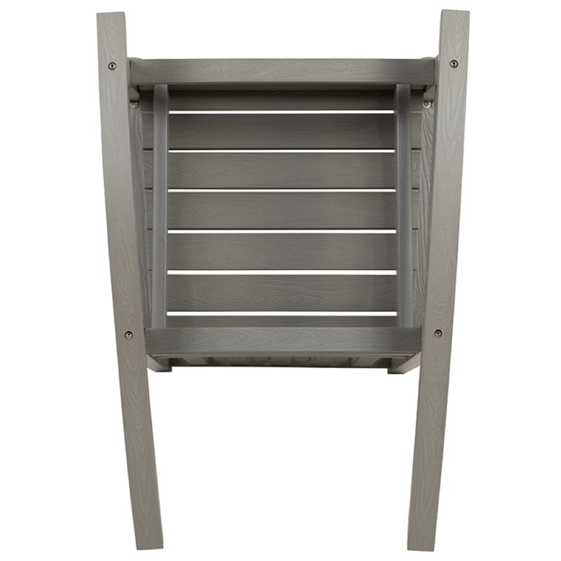 Pemberly Row Contemporary All-Weather Poly Resin Rocking Chair in Gray