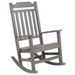 Pemberly Row Contemporary All-Weather Poly Resin Rocking Chair in Gray