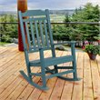 Pemberly Row Contemporary All-Weather Poly Resin Rocking Chair in Teal