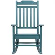 Pemberly Row Contemporary All-Weather Poly Resin Rocking Chair in Teal