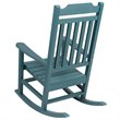 Pemberly Row Contemporary All-Weather Poly Resin Rocking Chair in Teal