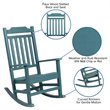 Pemberly Row Contemporary All-Weather Poly Resin Rocking Chair in Teal