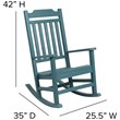 Pemberly Row Contemporary All-Weather Poly Resin Rocking Chair in Teal