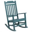 Pemberly Row Contemporary All-Weather Poly Resin Rocking Chair in Teal