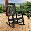 Pemberly Row Contemporary All-Weather Poly Resin Rocking Chair in Black