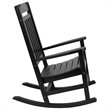 Pemberly Row Contemporary All-Weather Poly Resin Rocking Chair in Black
