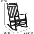 Pemberly Row Contemporary All-Weather Poly Resin Rocking Chair in Black