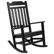 Pemberly Row Contemporary All-Weather Poly Resin Rocking Chair in Black