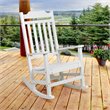 Pemberly Row Contemporary All-Weather Poly Resin Rocking Chair in White
