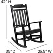 Pemberly Row All-Weather Patio Rocking Chair in Black (Set of 2)