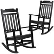 Pemberly Row All-Weather Patio Rocking Chair in Black (Set of 2)