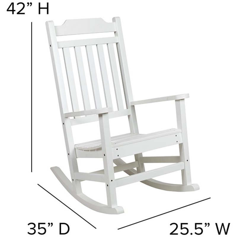 Pemberly Row All-Weather Patio Rocking Chair in White (Set of 2)
