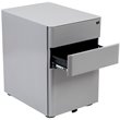 Pemberly Row 3 Drawer Smooth Modern Mobile File Cabinet in Gray