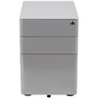 Pemberly Row 3 Drawer Smooth Modern Mobile File Cabinet in Gray
