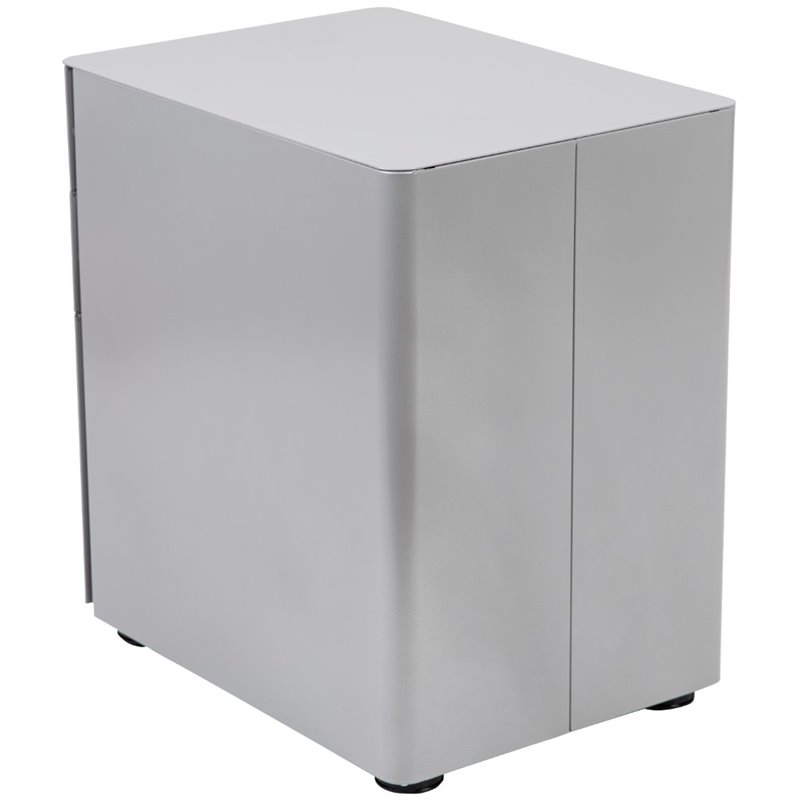 Pemberly Row 3 Drawer Smooth Modern Mobile File Cabinet in Gray