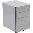 Pemberly Row 3 Drawer Smooth Modern Mobile File Cabinet in Gray
