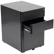Pemberly Row 3 Drawer Smooth Modern Mobile File Cabinet in Black