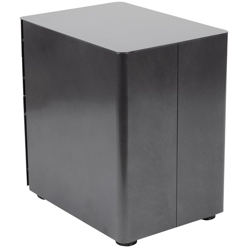 Pemberly Row 3 Drawer Smooth Modern Mobile File Cabinet in Black